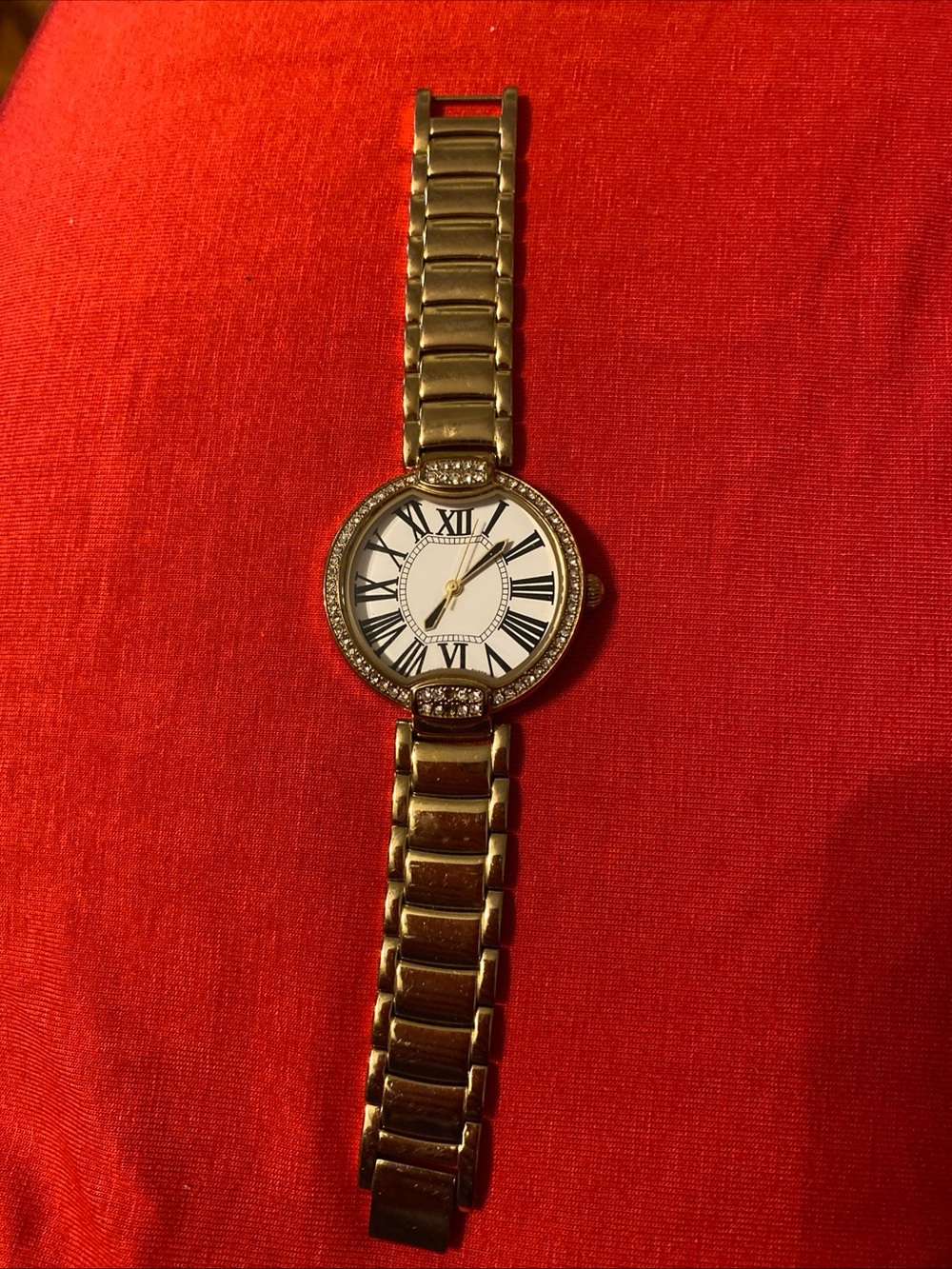 Classic Gold-Tone Women’s Watch with Roman Dial